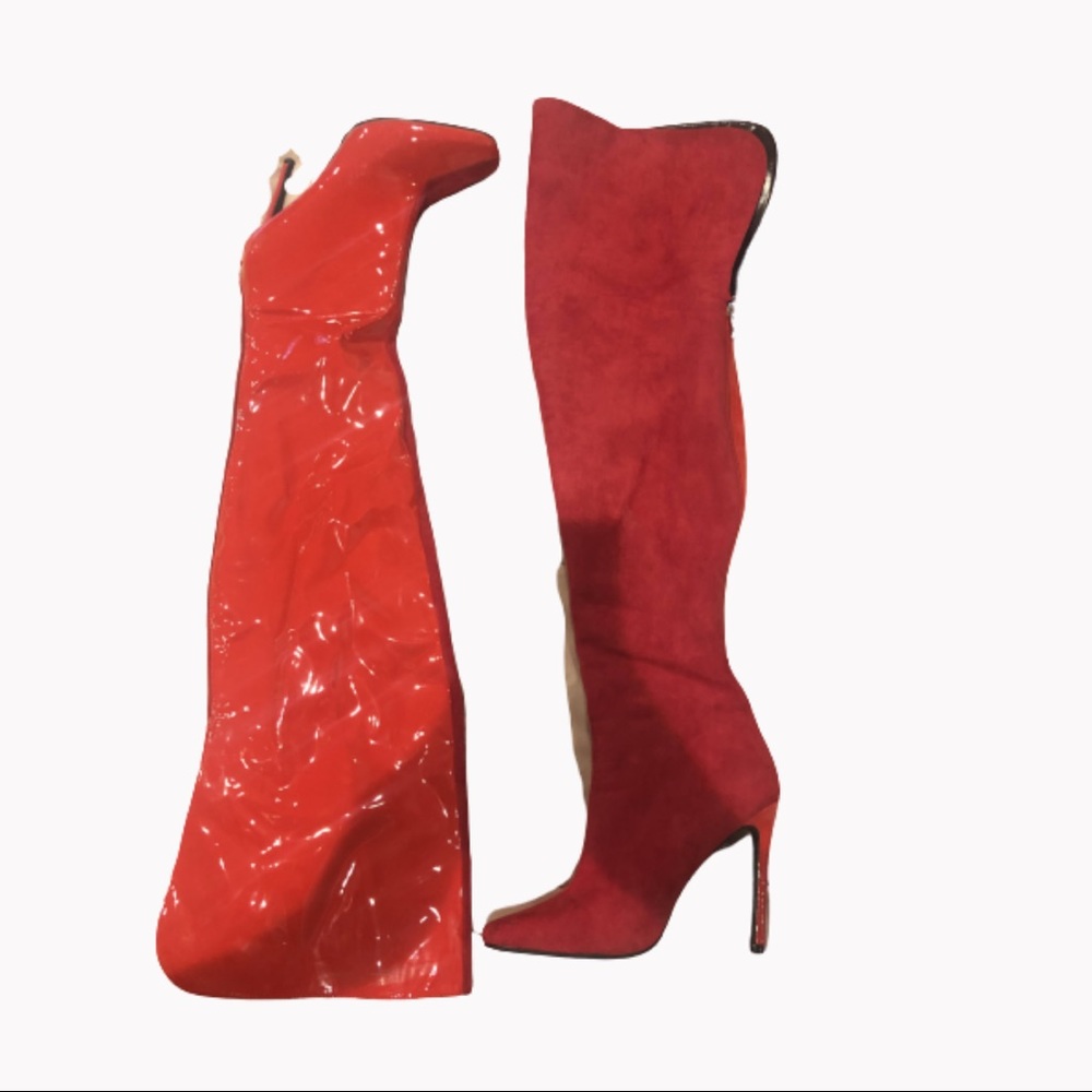 Fashion Nova Red Thigh High Boots